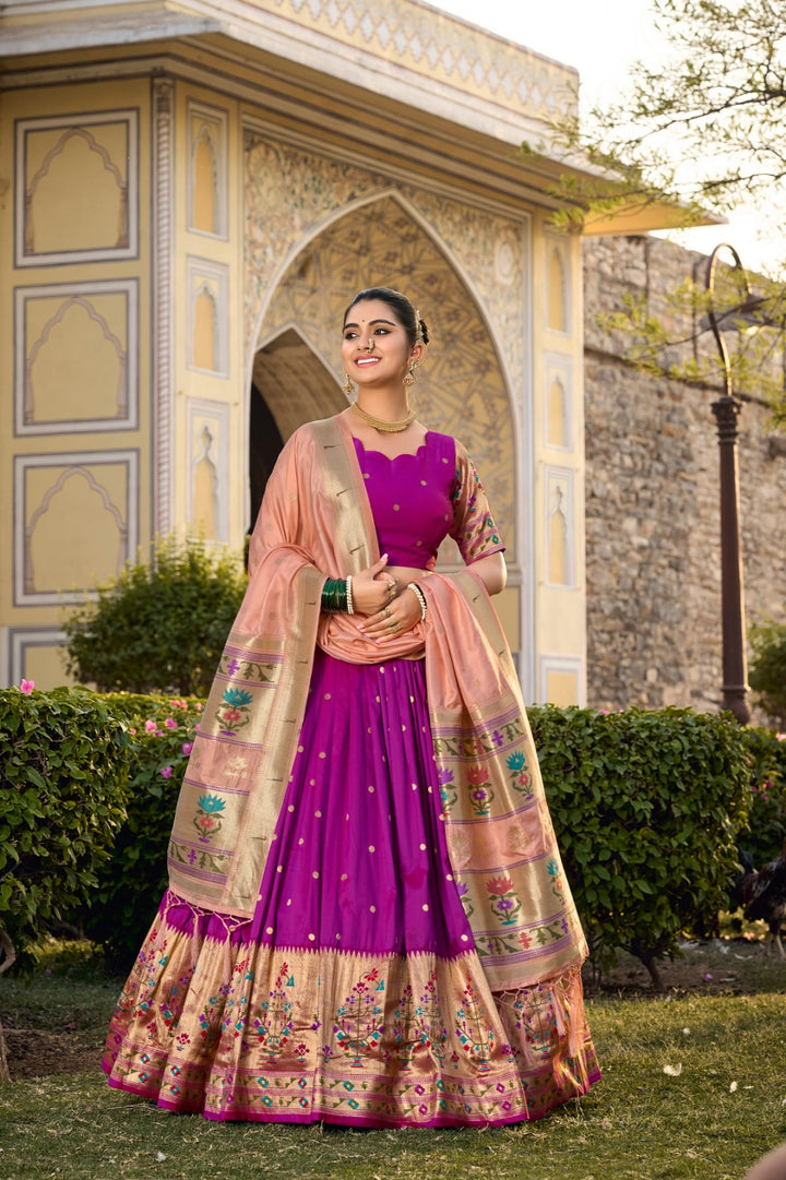 Jacquard Silk Paithani Lehenga Choli