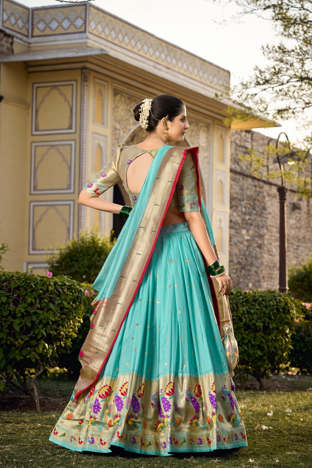 Jacquard Silk Paithani Lehenga Choli