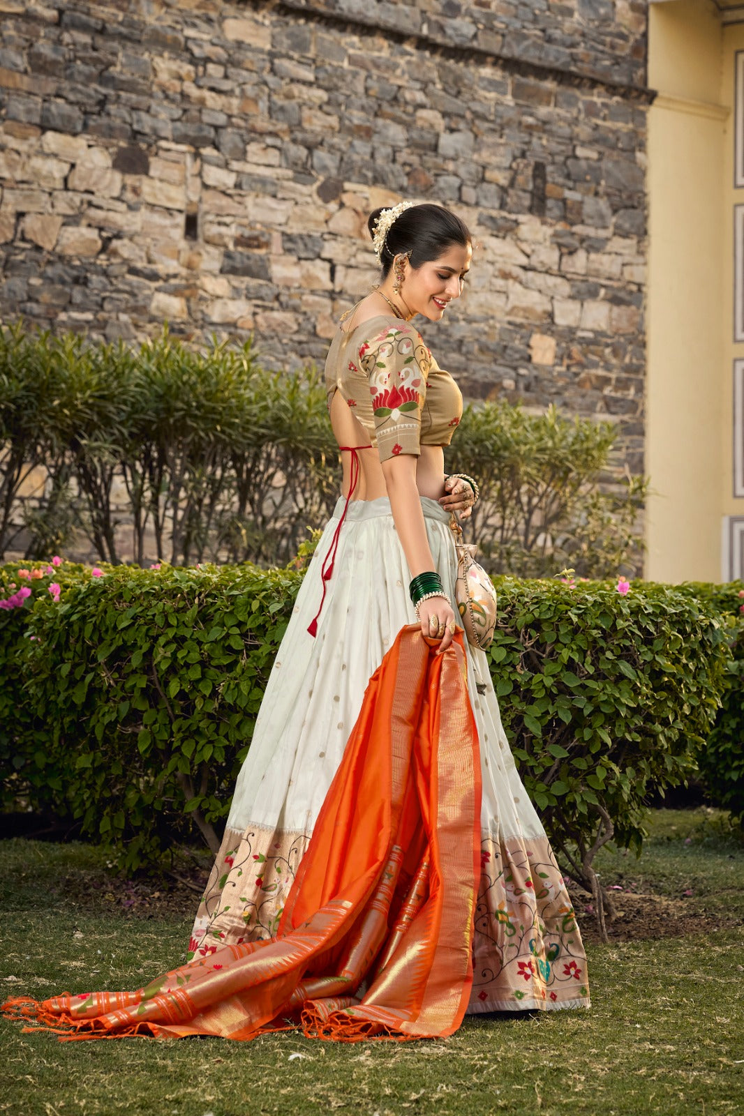 Jacquard Silk Paithani Lehenga Choli