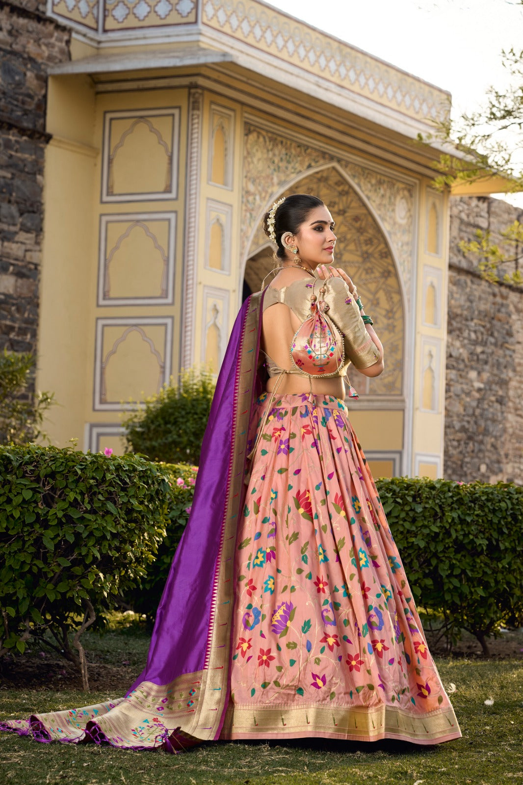 Jacquard Silk Paithani Lehenga Choli