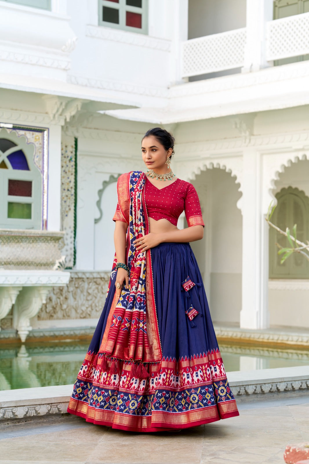 perfectly blended Tussar silk lehenga for festive season to charm your look