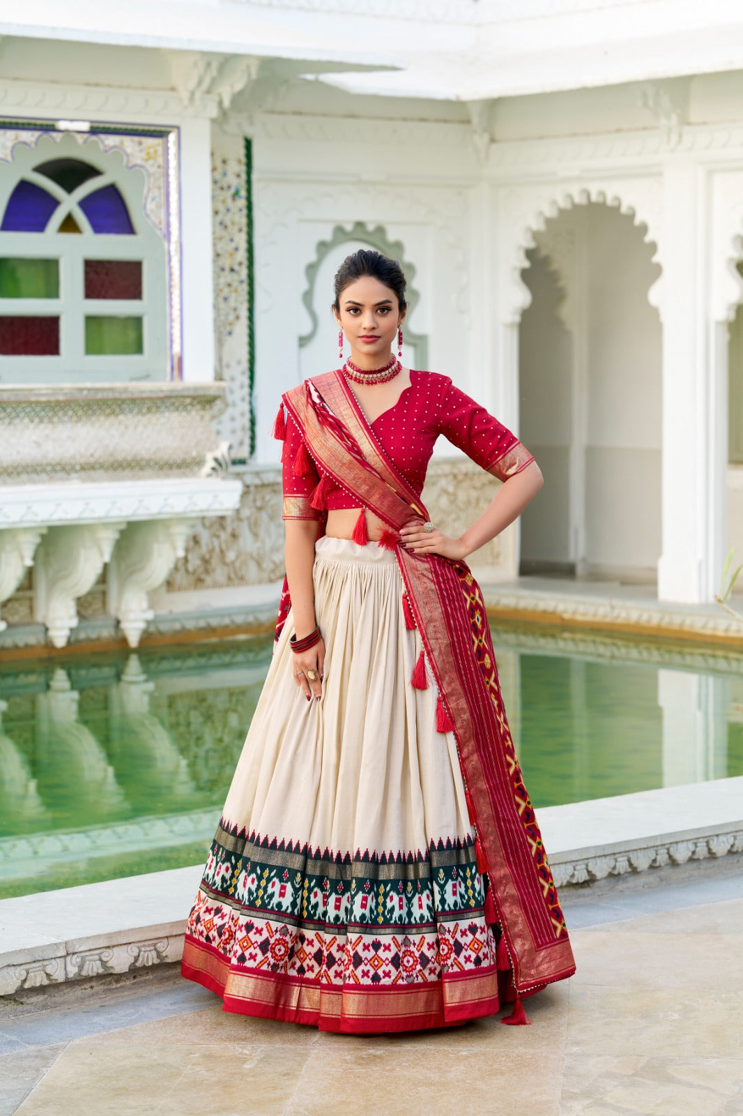 perfectly blended Tussar silk lehenga for festive season to charm your look