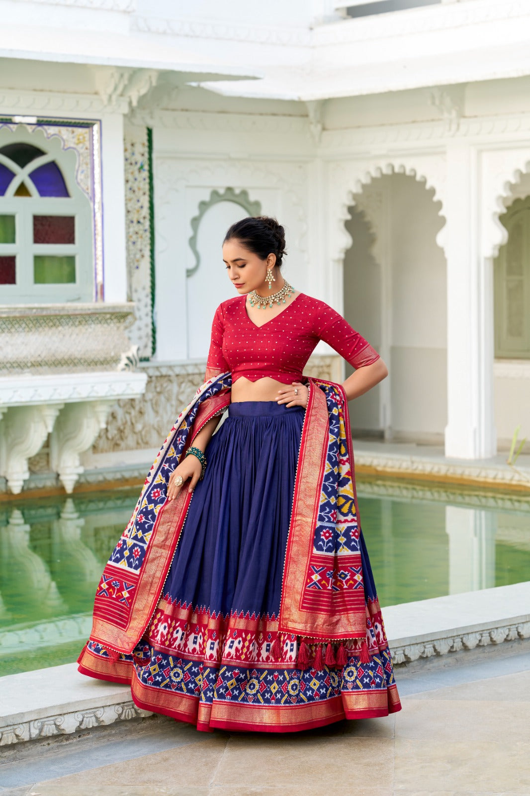 perfectly blended Tussar silk lehenga for festive season to charm your look