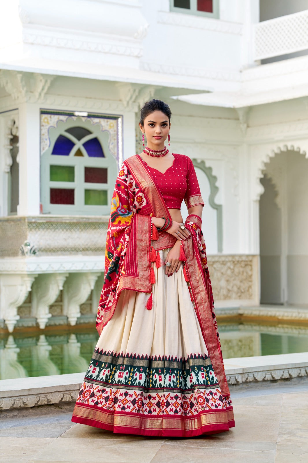 perfectly blended Tussar silk lehenga for festive season to charm your look