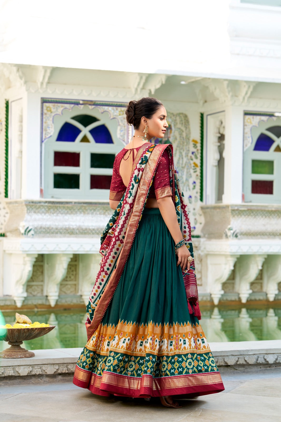 perfectly blended Tussar silk lehenga for festive season to charm your look