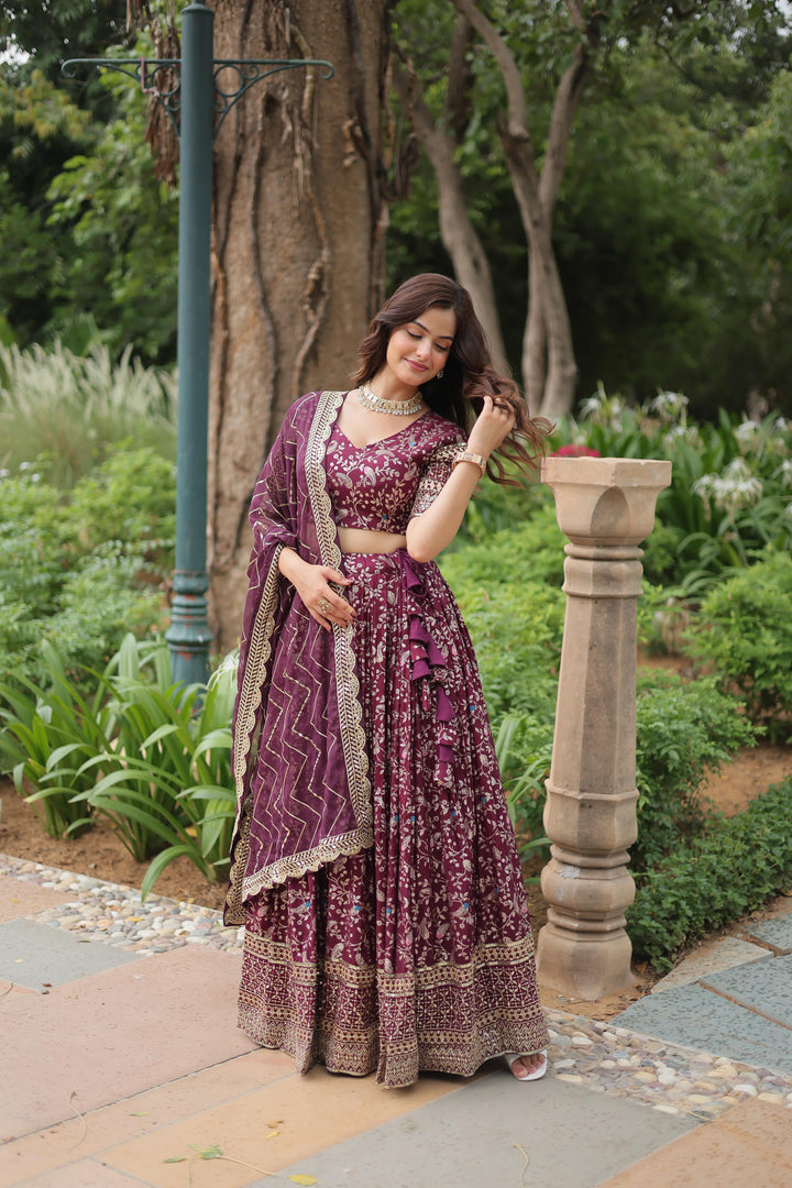 Jacquard Lehenga choli for women