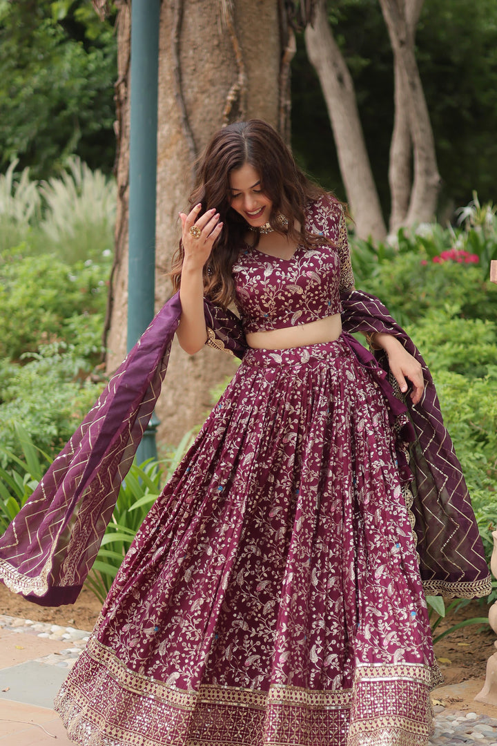 Jacquard Lehenga choli for women