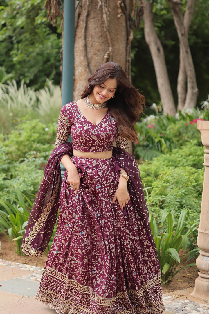 Jacquard Lehenga choli for women