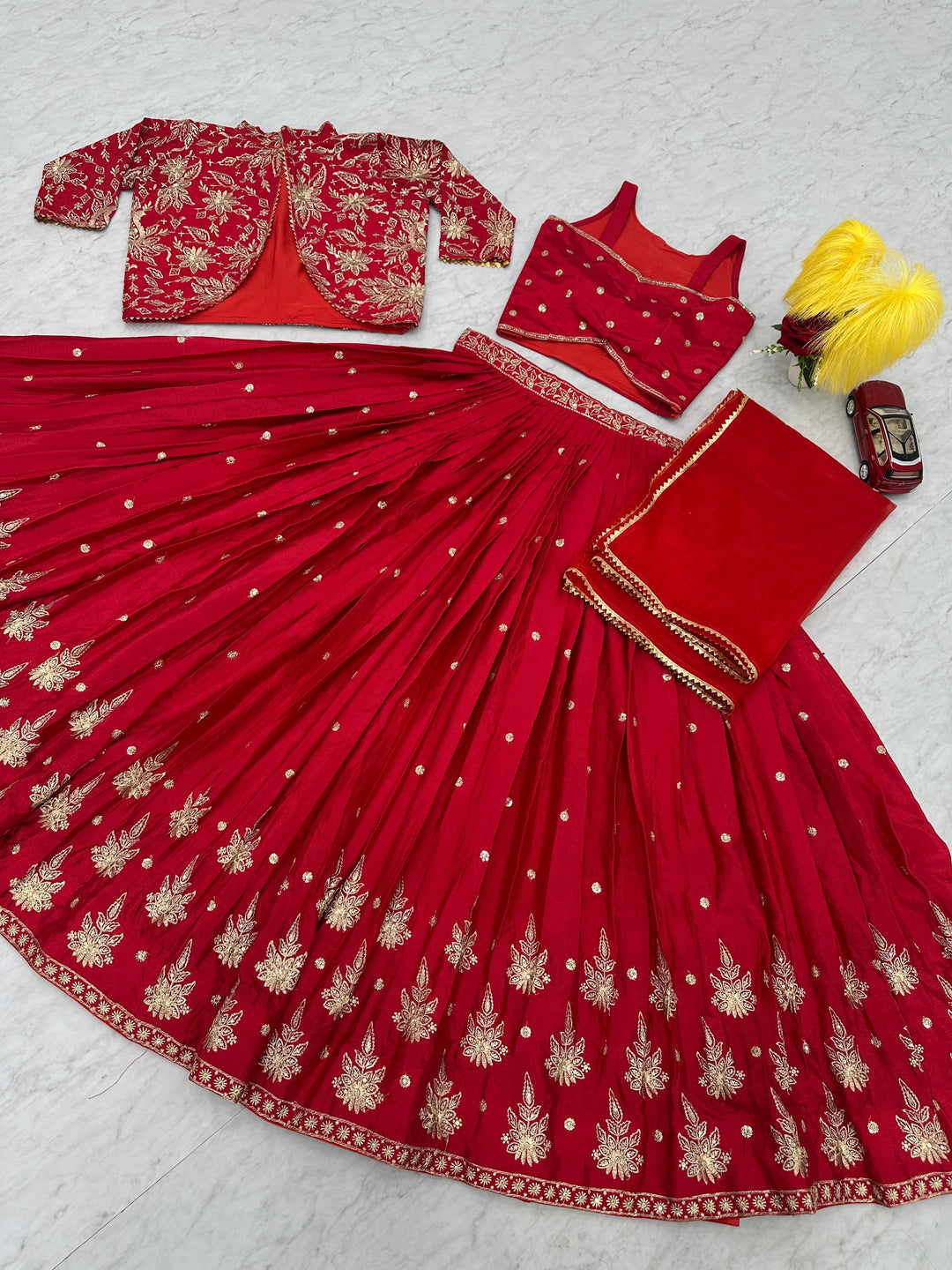 MEELANA Creation is Launching  New Designer Wedding Wear Crop Top Embroidery Work Lehenga Choli With Jacket