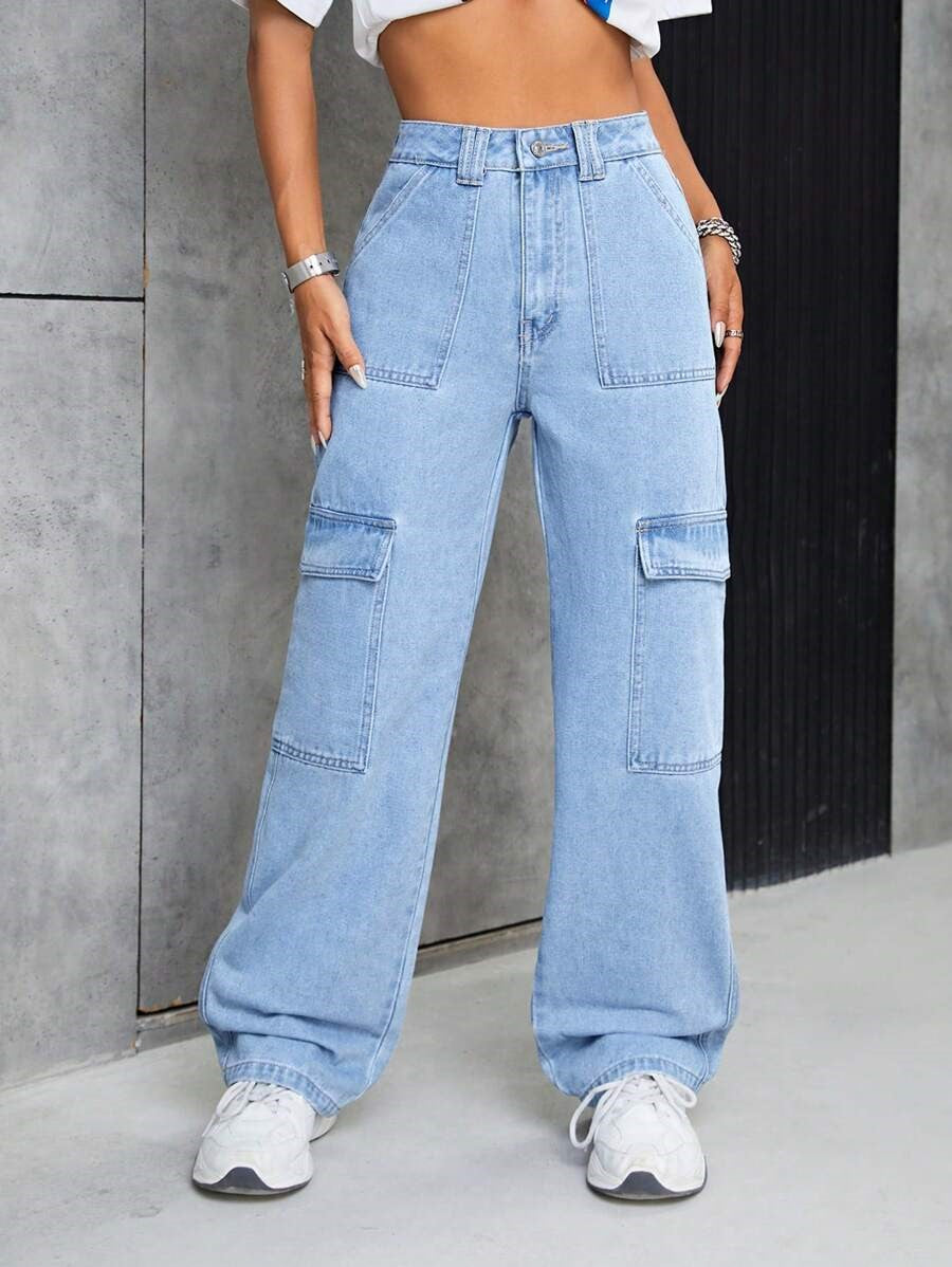 MEELANA Women's 6 Pocket Cargo Jeans