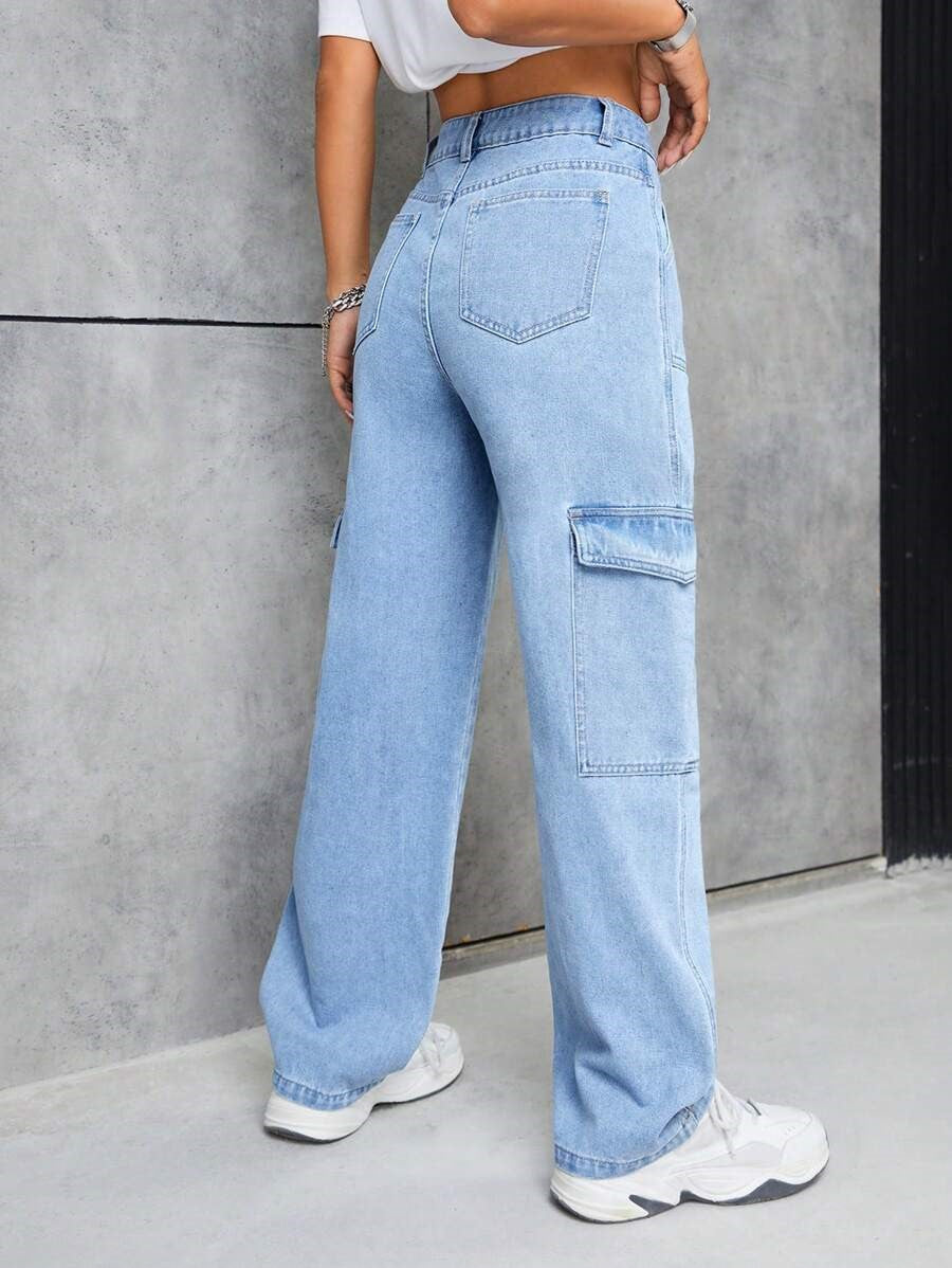 MEELANA Women's 6 Pocket Cargo Jeans